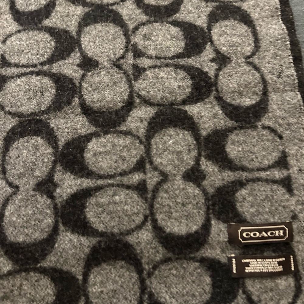 Coach Black and Gray Signature Scarf